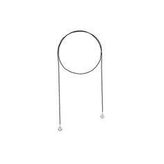Колье LU Jewel, серебро, 925 проба, жемчуг пресноводный культивированный, длина 115 см., черный