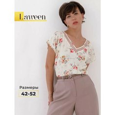 Блуза Laween, размер 48, оранжевый, бежевый