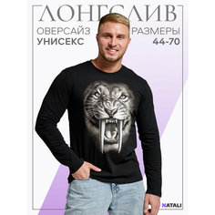 Лонгслив Натали Суслова, размер 50, , черный