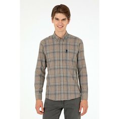 Рубашка U.S. POLO ASSN., размер 46, светло-бежевый