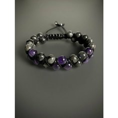 Плетеный браслет SNOW JEWELRY, аметист, фиолетовый