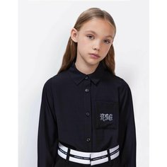 Рубашка Gloria Jeans, размер 10-12л/146-152, черный