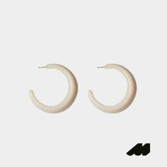 Серьги Meswero, размер 38 мм, молочный