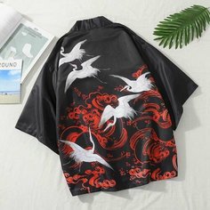 Халат Anet, размер Xxxl, черный, белый, красный, мультиколор