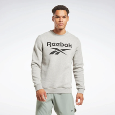 Свитшот спортивный Reebok Identity Big Stacked Logo, размер M, , medium grey heather