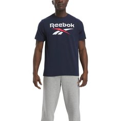 Футболка спортивная Reebok IDENTITY STACKED LOGO, 1 шт., размер XL, темно-синий