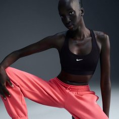 Топ спортивный NIKE Swoosh, размер S, черный