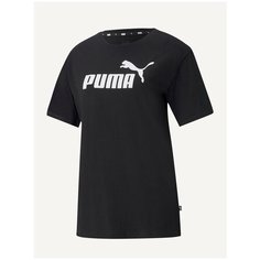 Футболка спортивная PUMA Ess Logo Boyfriend, размер M, puma black