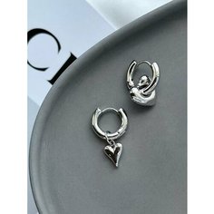 Серьги конго, с подвесками ELTANIKA, серебристый