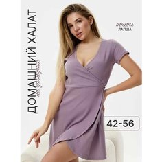 Халат Domini Style, размер 54, лиловый, Лиловый