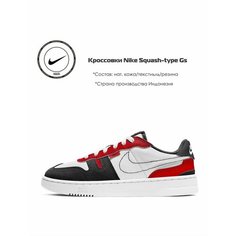 Кроссовки NIKE Кроссовки Nike Squash Type GS White University Red, размер 7Y US, белый/красный/черный