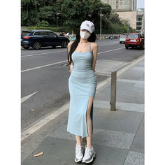 Платье , размер 2XL, голубой Other