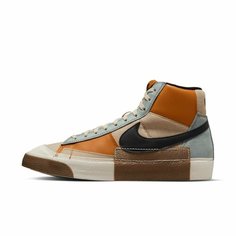 Кеды NIKE BLAZER MID PRO CLUB EMB, полнота F, размер 9 US, коричневый, оранжевый