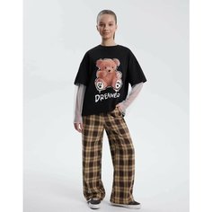Брюки Gloria Jeans, размер 12-14л/158-164, мультиколор, коричневый