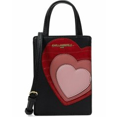 Сумка кросс-боди Karl Lagerfeld, фактура зернистая, черный