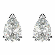 Серьги пусеты SWAROVSKI, серебристый