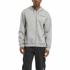 Толстовка спортивная Reebok Identity Brand Proud Full Zip Hoodie, размер XL INT, , серый/голубой