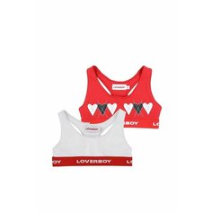 Топ Charles Jeffrey Loverboy, 2 шт., размер S, белый-красный