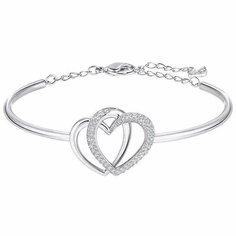 Жесткий браслет SWAROVSKI, кристаллы Swarovski, серебристый