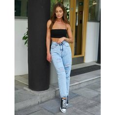 Джинсы бананы RM shopping, размер 27, светло-голубой
