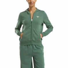 Толстовка спортивная Reebok Identity Small Logo Fleece Full-Zip Hoodie W, размер M, , зелёный