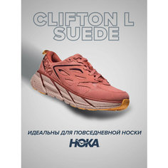 Кроссовки HOKA ONE ONE Clifton L Suede, полнота D, размер US8D/UK7.5/EU41 1/3/JPN26, оранжевый, коралловый