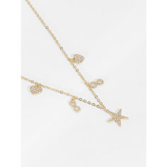 Колье UVI jewellery, серебро, 925 проба, фианит, длина 45 см., желтый, бесцветный, золотистый