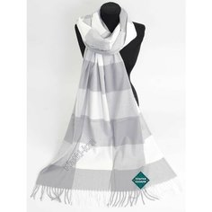 Палантин Cashmere для женщин,180х70 см, белый/серый