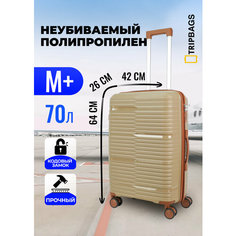 Чемодан , 70 л, размер M+, песочный, коричневый Tripbags