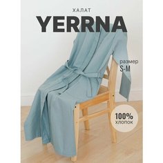 Халат YERRNA, размер S-M, голубой/серо-голубой