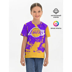 Футболка Lacotton.ru хлопковая детская LA LAKERS, размер 104, мультиколор