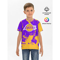 Футболка Lacotton.ru хлопковая детская LA LAKERS, размер 98, мультиколор