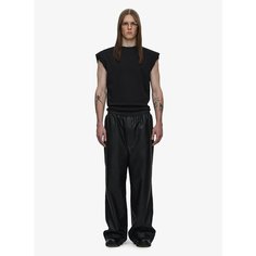 Брюки FABLE Crumpled Faux-Leather, размер XL, черный