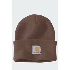 Шапка бини carhartt для мужчин и женщин, размер one size, коричневый