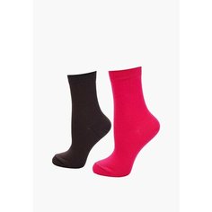 Носки Big Bang Socks разнопарные, комплект, 2 пары, размер 35-39, фуксия, коричневый