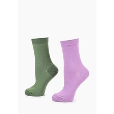 Носки Big Bang Socks разнопарные, комплект, 2 пары, размер 35-39, хаки, фиолетовый