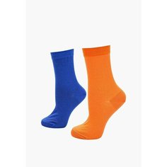 Носки Big Bang Socks разнопарные, комплект, 2 пары, размер 35-39, синий, оранжевый
