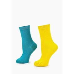 Носки Big Bang Socks разнопарные, комплект, 2 пары, размер 35-39, желтый, бирюзовый