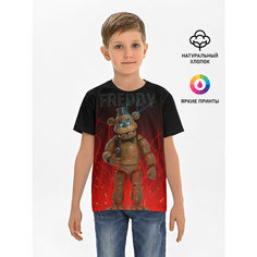 Футболка Lacotton.ru хлопковая детская FNAF FREDDY, размер 134, мультиколор
