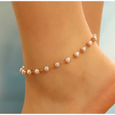 Браслет на ногу, длина 28 см, 1 шт., белый Accessories Shop 17th