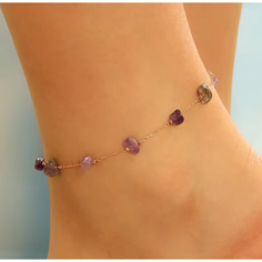 Браслет на ногу, длина 28 см, 1 шт., фиолетовый Accessories Shop 17th