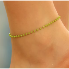 Браслет на ногу, длина 29 см, 1 шт., зелeный Accessories Shop 17th