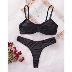 Комплект нижнего белья, размер XS, черный Нет бренда