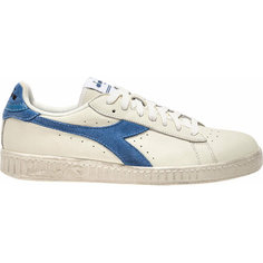 Кроссовки Diadora GAME L LOW WAXED SUEDE POP, полнота F, размер 9.5, белый/синий