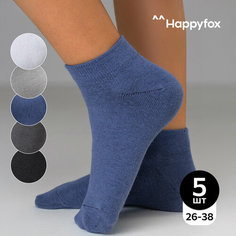 Носки Happyfox для мальчиков, 5 пар, размер 18-20, , серый, белый, черный, синий