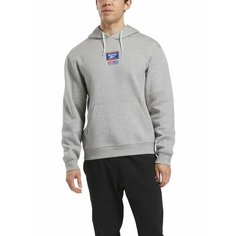 Худи спортивное Reebok Identity Badge Hoodie, размер L, , серый