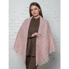 Шаль Легендарные Пуховые Платки для женщин,140х140 см, пыльно-розовый