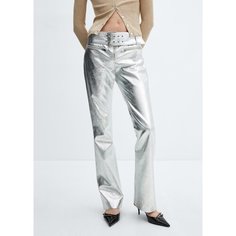 Брюки MANGO LAUREN , размер 38 EU, серебряный
