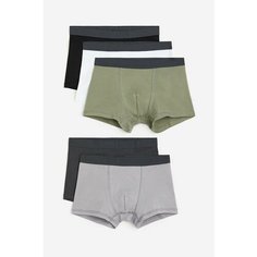 Трусы H&M Basic, размер 2-4 года, серый, хаки, белый, черный