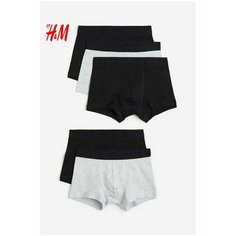 Трусы H&M Basic, размер 10-12 лет, черный, серый
